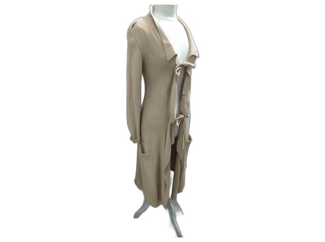 elegante langer Weste sonia rykiel dicke Strickgröße 38 Beige