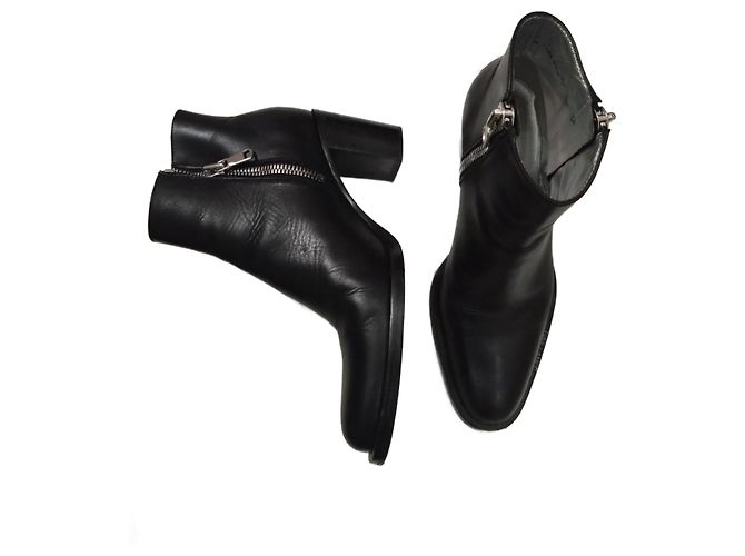 Free Lance black leather freelance ankle boots with heels size 37.5