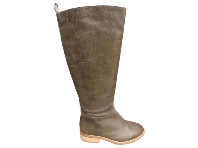 Botas de cuero Comptoir Des Cotonniers Khaki Caqui