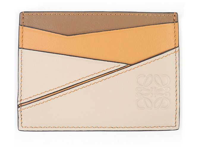 Loewe Puzzle Plain Card Holder Brown