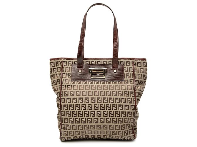 Fendi Braune Zucchino Canvas Tote
