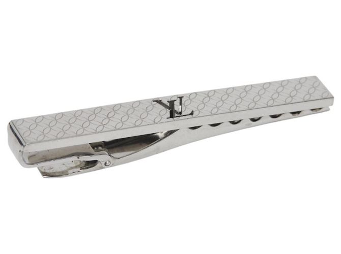 Pin de corbata de metal plateado Louis Vuitton Plata