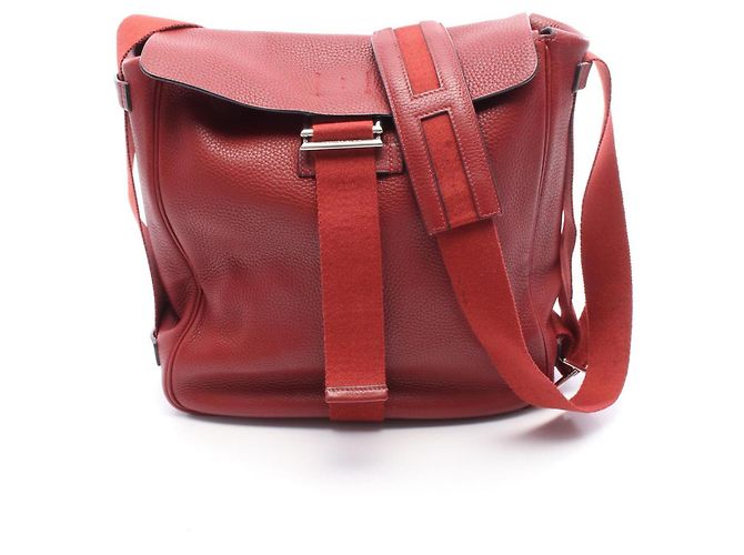 Bolso de Hombro Hermès Tibet Vertical MM Roja