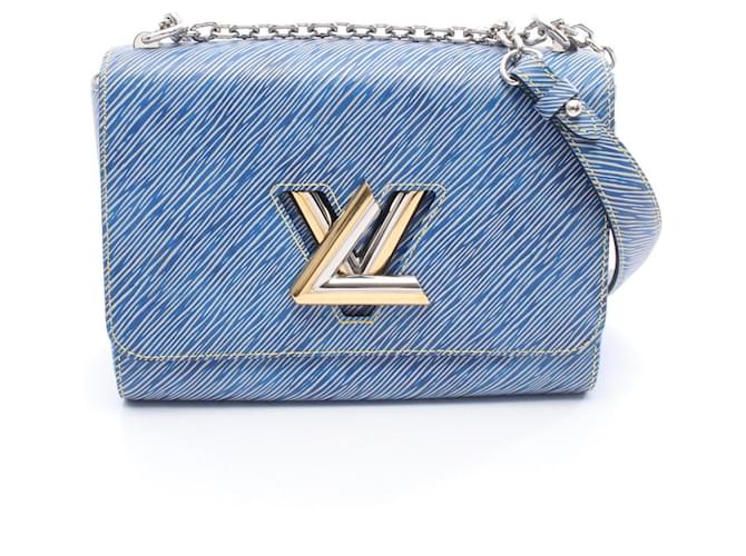 Louis Vuitton Twist MM Epi Leather Denim Shoulder Bag White Blue  ref.2626678