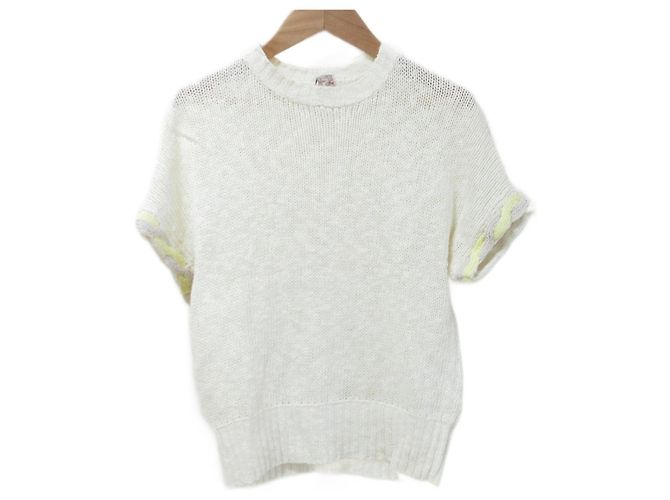 Autre Marque Agnona Kurzarm-Sommerstricktop Roh