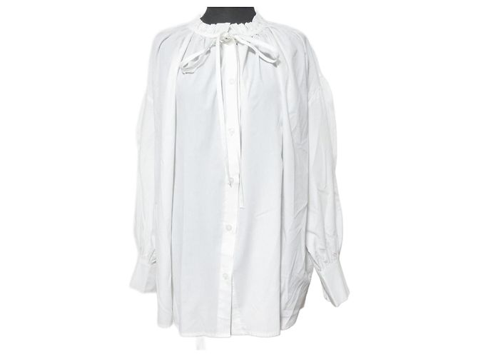 Autre Marque Bluse mit Rüschensaum TOO-TOO Weiß