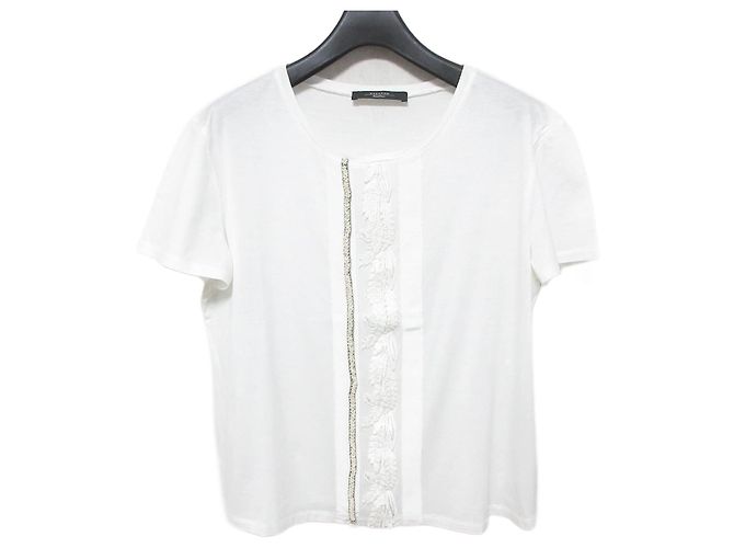 Top corto de encaje adornado Max Mara Weekend Blanco