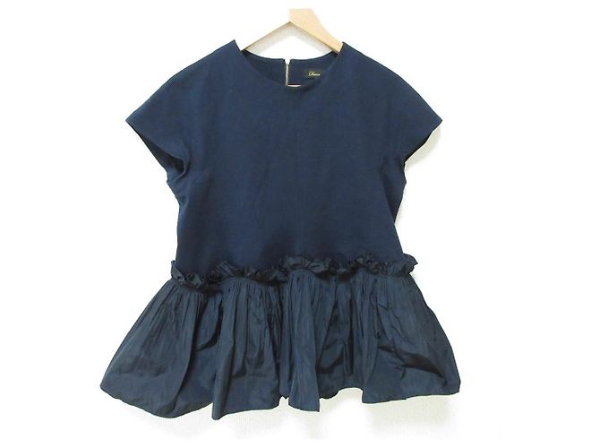 Autre Marque Falten-Peplum-Bluse PRE2 von Drawer Blau Marineblau