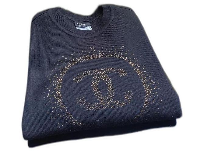 Chanel-Uniform Schwarz Baumwolle Wolle Polyamid