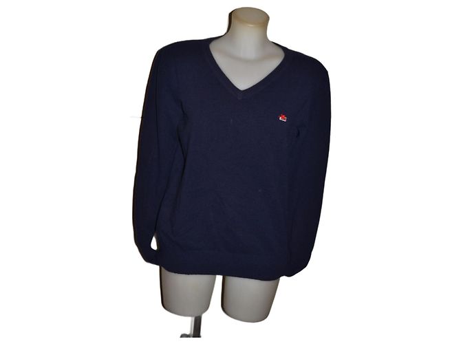 Etro Pullover dunkelviolett Woll-Kaschmir-Mix