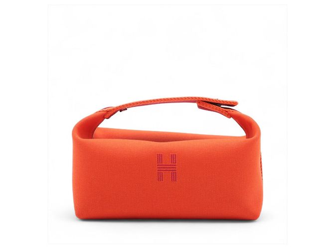 Hermès Trousse de Toilette Bride PM Wool Beauty Case PM Black & Orange