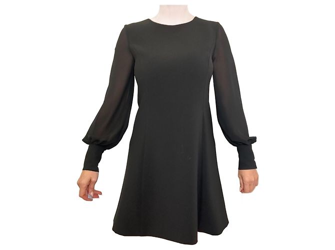 Vestido mini de crepé negro Babylone