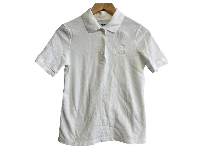 Polo de algodão com bordado do logo B da Burberry Branco