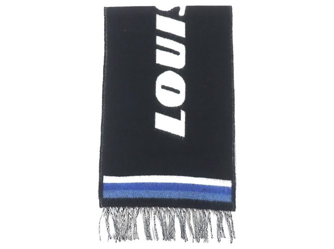 Stola in lana e seta Louis Vuitton Nero Bianco Blu