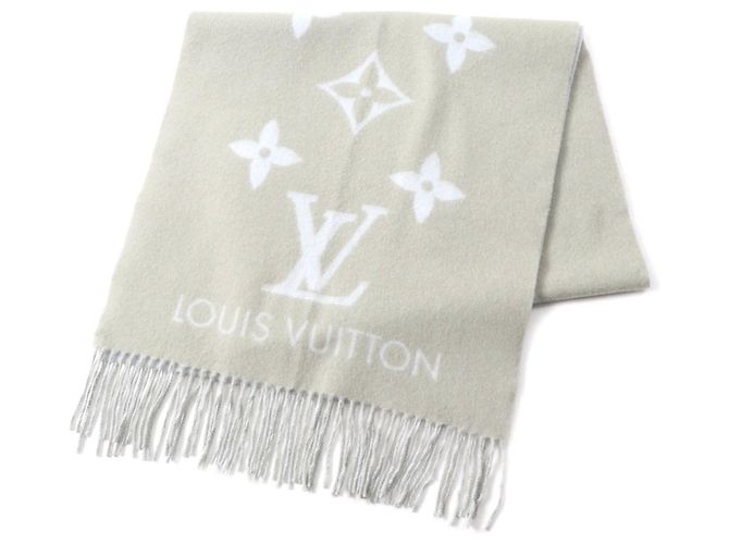 Écharpe en cachemire Louis Vuitton Marron Bleu clair