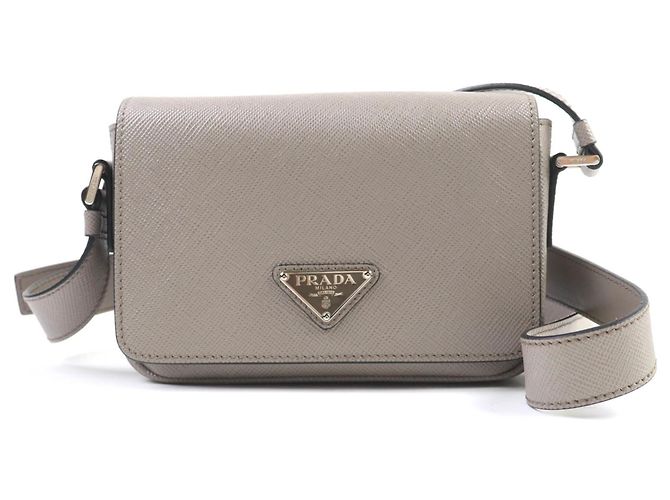 Borsa a Spalla Prada in Pelle Saffiano Argilla Beige