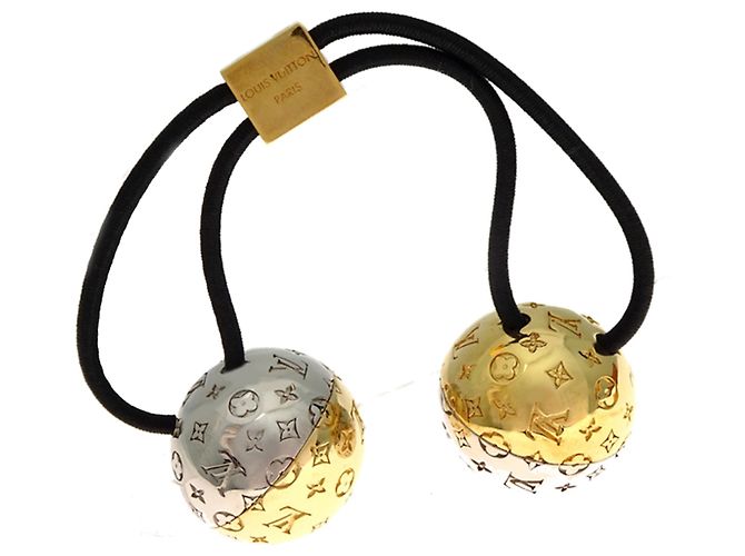Scrunchie Nanogram Planet da Louis Vuitton Preto Prata Dourado