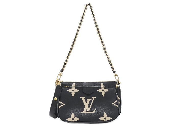 Bolso de Hombro Multi Pochette Accesorios Monograma Empreinte Bicolor Louis Vuitton M45777 Negro Beige