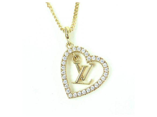 Colar de ouro My LV Heart com strass Louis Vuitton Dourado