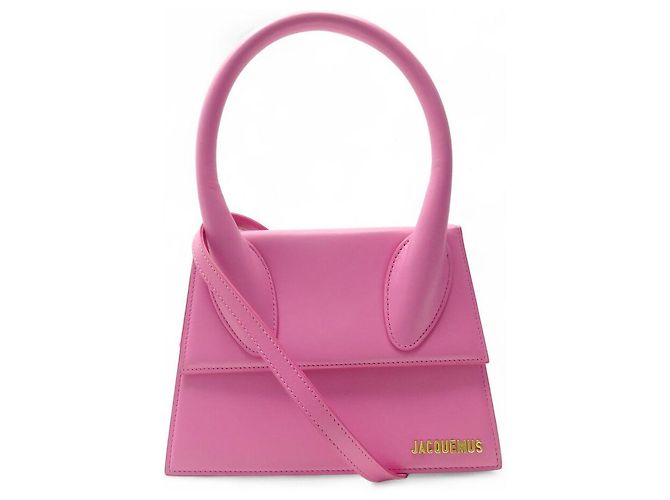 BOLSA JACQUEMUS LE GRAND CHIQUITO GM EM COURO ROSA COM ALÇA