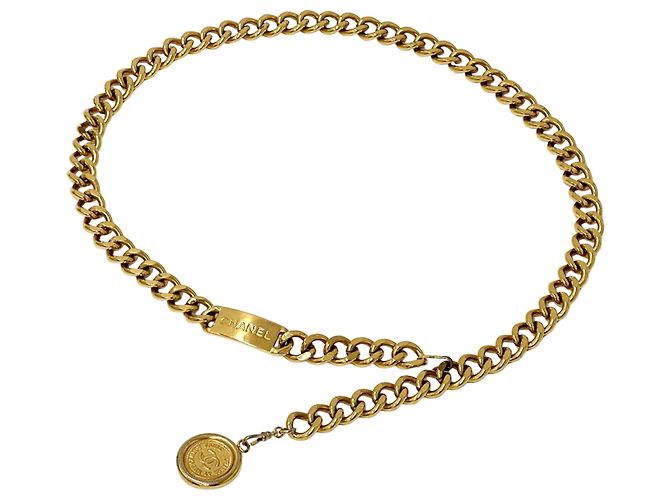 Cinturón de cadena dorada Chanel Cambon Dorado