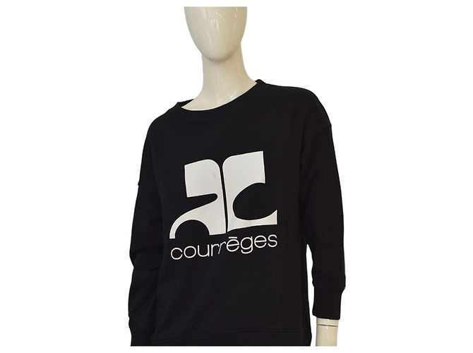 Courreges Sudadera Negra con Logo Courrèges Talla 1 – Corte Oversized – Gráfico Icónico AC Negro