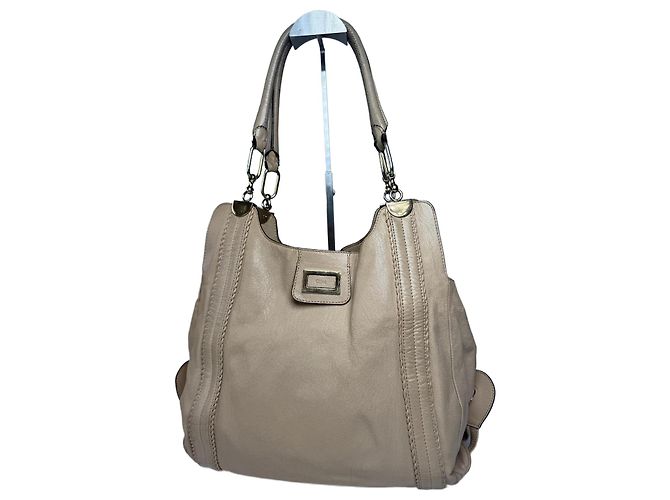 Chloé Vintage Chloe Lederhandtasche, Beuteltasche Beige