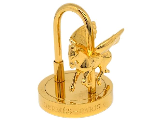 Charm de metal con candado Pegasus de Hermès Dorado 