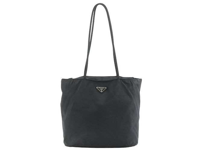 Sac à main en nylon tessuto noir avec logo Prada
