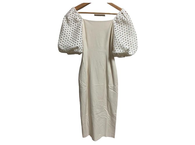 Autre Marque Abito lungo aderente in pizzo FRAY I.D Bianco Bianco sporco