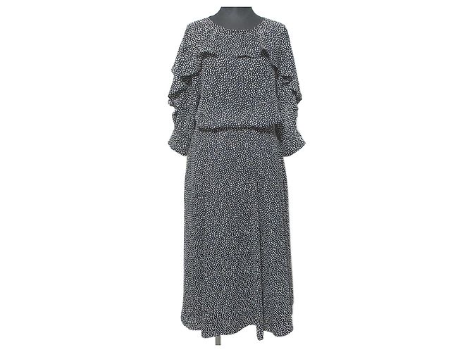 Autre Marque 23ku Punktbluse 2-Wege Set Schwarz