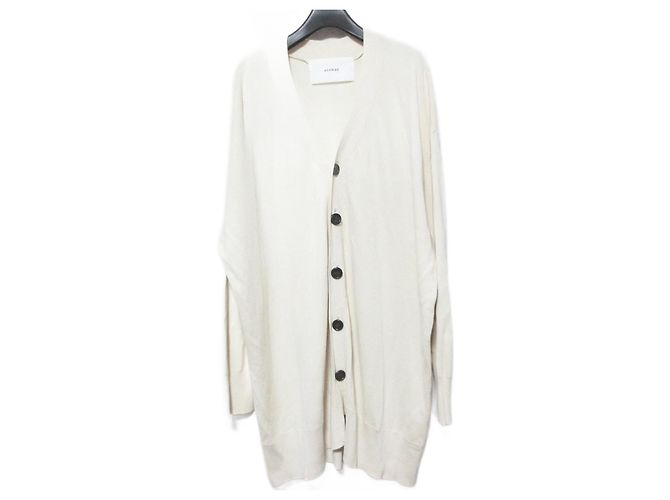Autre Marque ADAWAS ADWS-010-16 Cardigan longo de malha de algodão e linho Bege