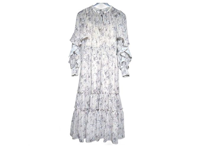 Autre Marque Nuance Blumenmuster Kleid Apuweiser-riche Beige