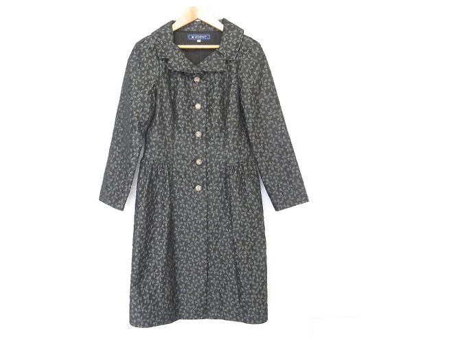 Autre Marque M'S GRACY Abrigo de Jacquard con Cinta Castaño Gris antracita