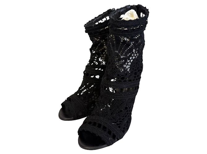 Dolce & Gabbana Botas curtas de crochê de renda Dolce&Gabbana Preto