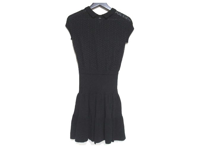 RED VALENTINO Dress Knit Lace Black