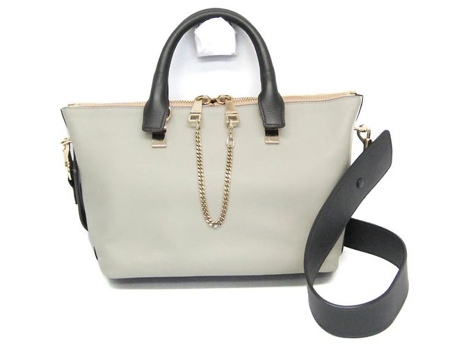 Borsa in pelle donna Chloé Baylee 3S0171 Nero Grigio Grigio antracite