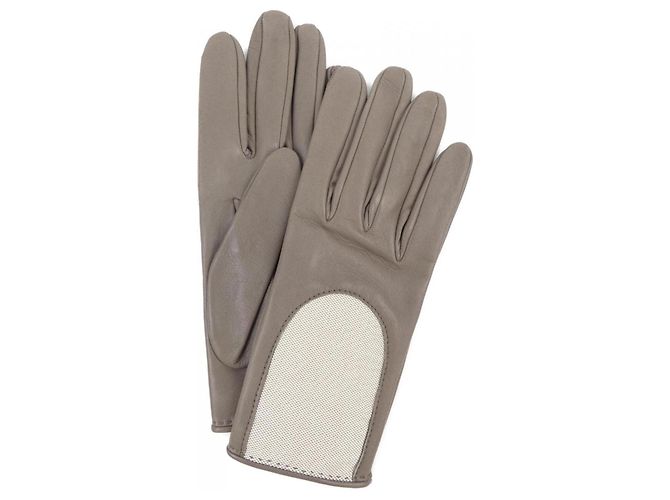 Beige Lammlederhandschuhe von Hermès