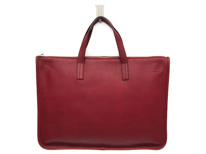 Loewe Nova Toledo Pasta de Couro Masculina em Vermelho