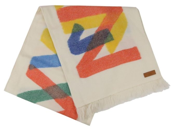 Cuello de cachemira Ikat Zigzag de Hermès Multicolor Crudo