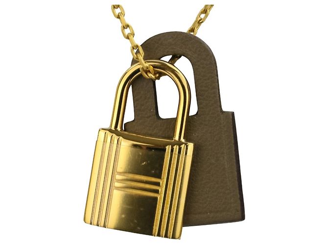 Collar Péndulo O'Kelly de Hermès Dorado Gris pardo