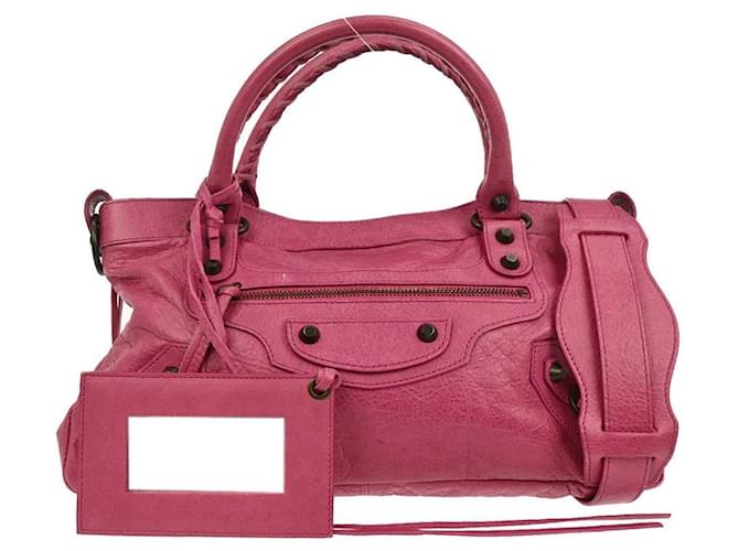 Balenciaga First Classic Studs Bag Leather Pink  ref.2630414
