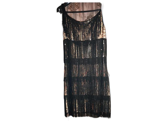 Kurzes Abendkleid Azzaro Paris Couture Schwarz Golden