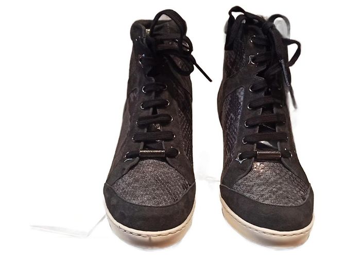 Botas Jimmy Choo de couro pretas e brancas Preto Branco