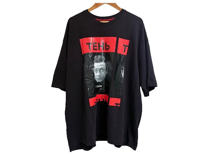 Autre Marque Camiseta de algodón con estampado del logo T3CM Negro