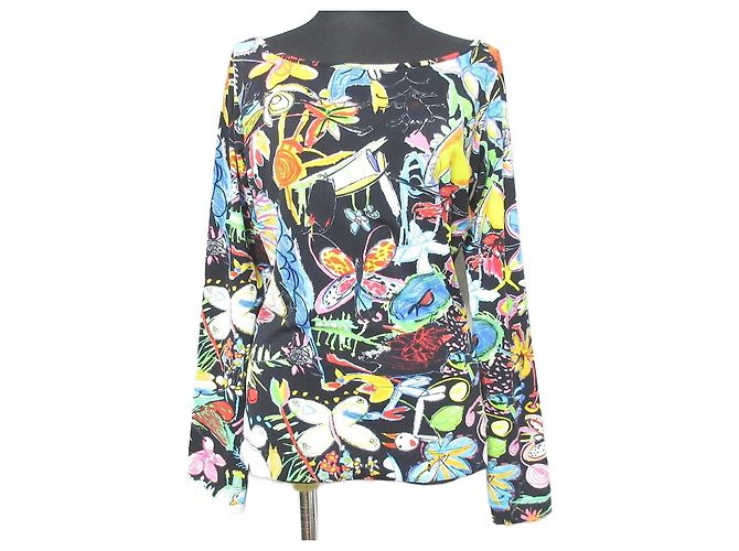 T-shirt a maniche lunghe Moschino Nero Multicolore