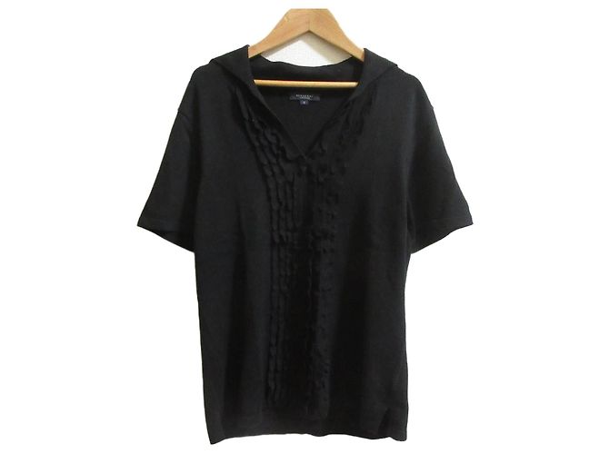 Top in maglia a maniche corte Burberry Nero