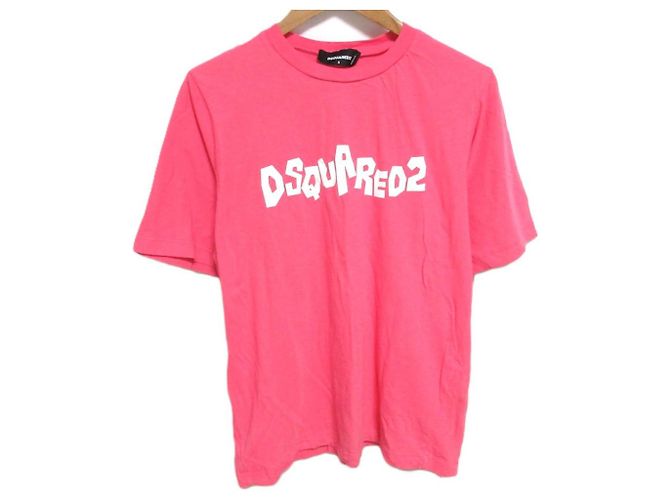 Autre Marque Camiseta de algodón con estampado de logo Dsquared2 Rosa