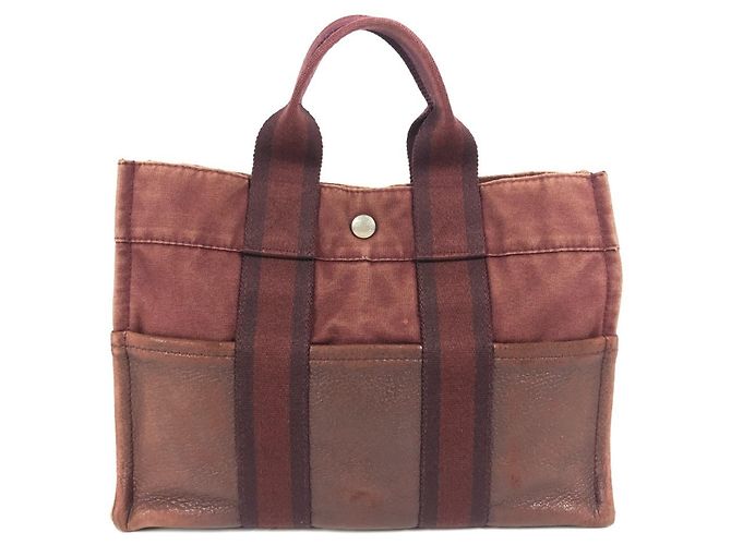 Hermès Borsa Foule PM in Pelle Mezza HERMES Rosso Bordò