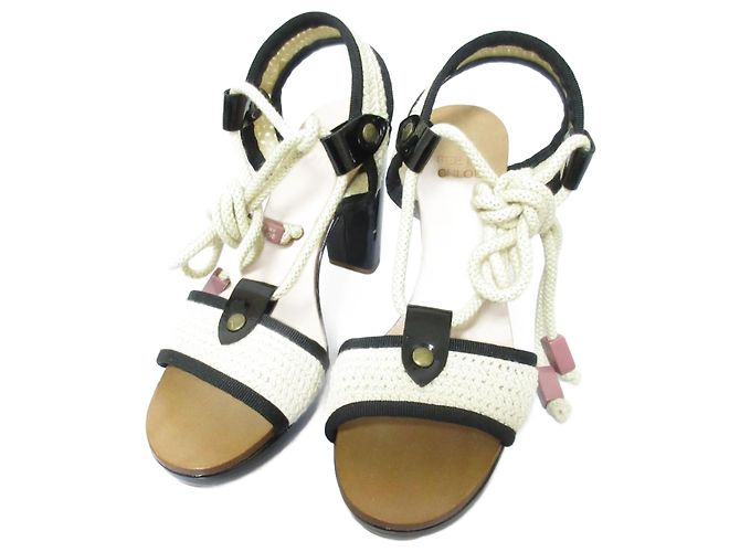 Chloé Sandali con tacco alto e lacci See By Chloe Nero Beige